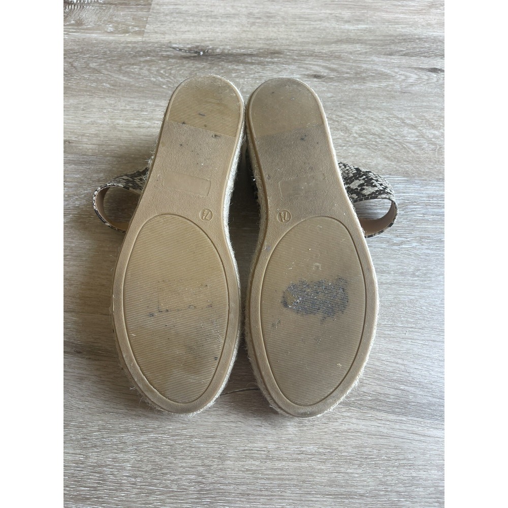 Journee Collection Sandals Womens 7.5 Brown White Alissa Snake Skin Espadrilles - Picture 8 of 8